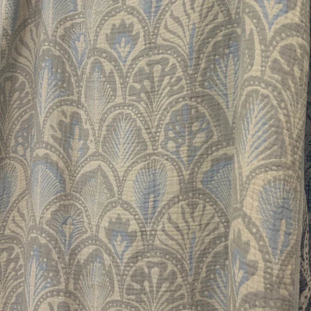 DECO SUCCULENTS Blue + Gray Loom Weave Organic Cotton Set of 2 NEW With Tags